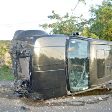 SUV Overturns On Highway; Occupants Unharmed